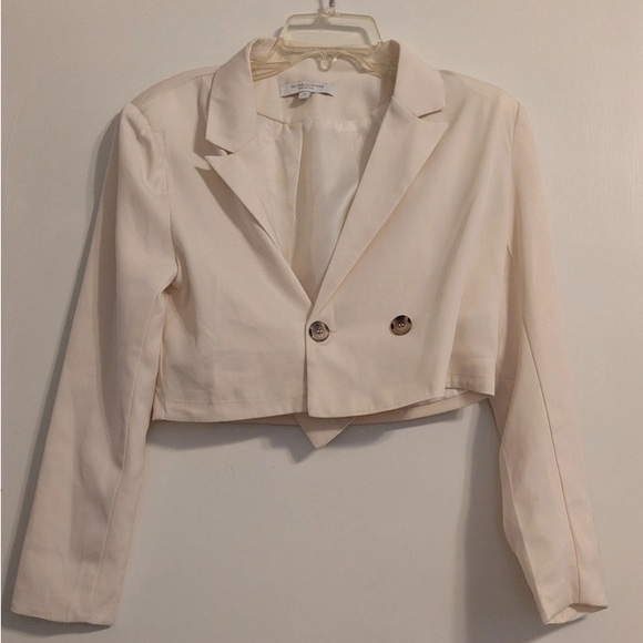 Cream Cropped Blazer - Picture 1 of 1